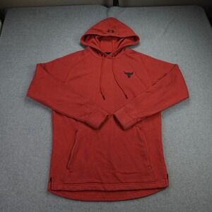 Under Armour Hoodie Mens Small Red Project Rock Charged Athletic Brahma Bull